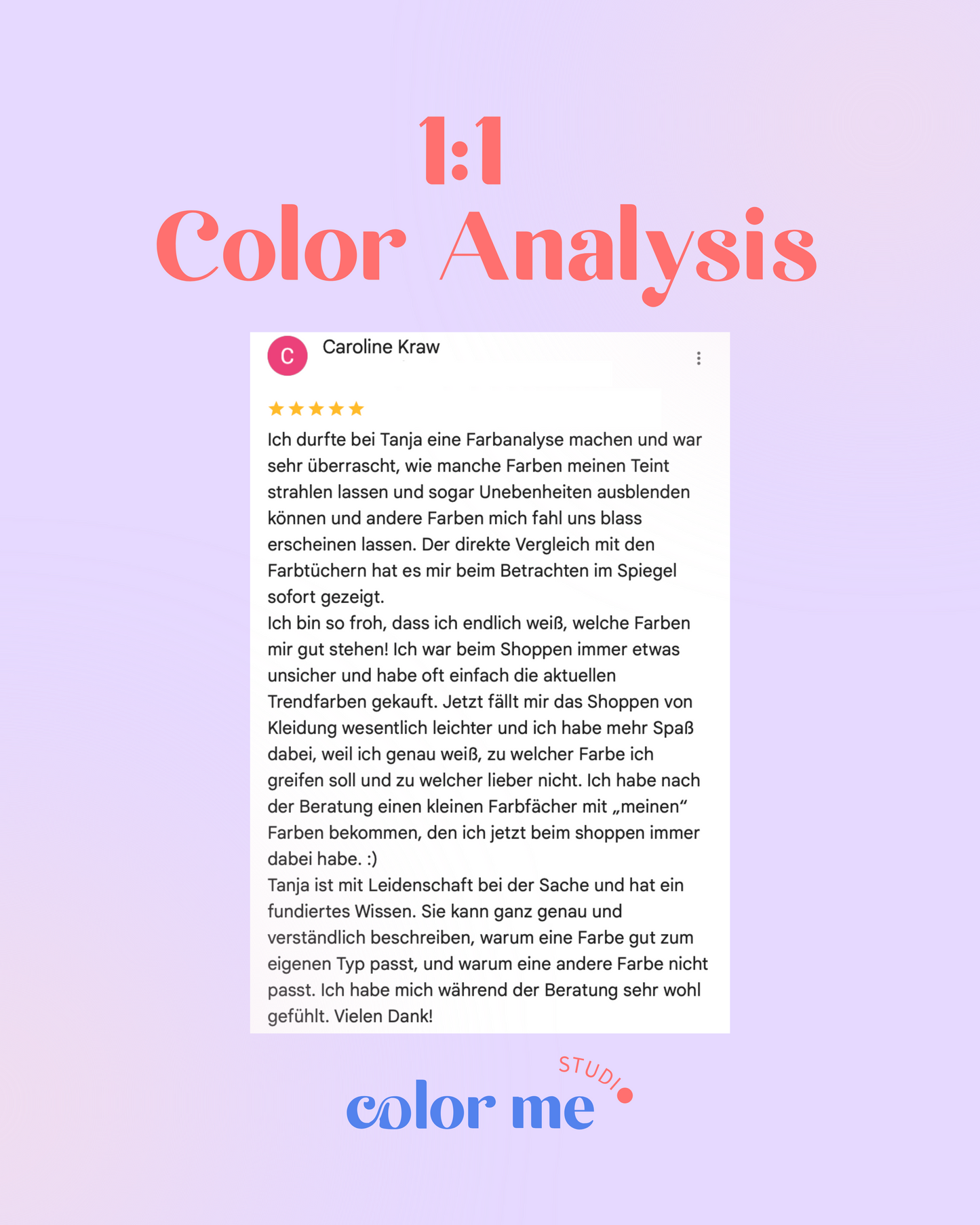 1:1 Color Analysis / 1 Pers.